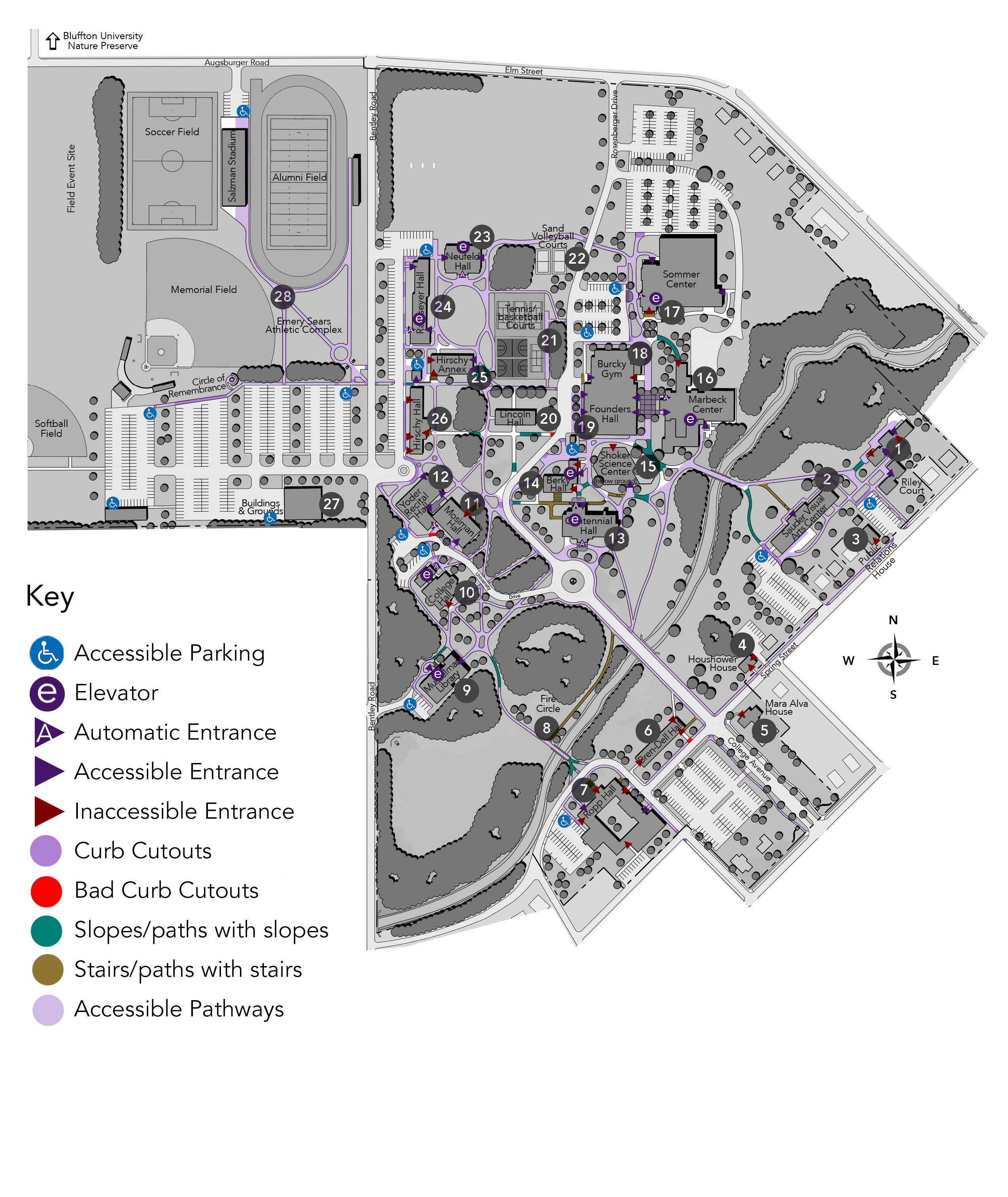 Bluffton University Campus Map